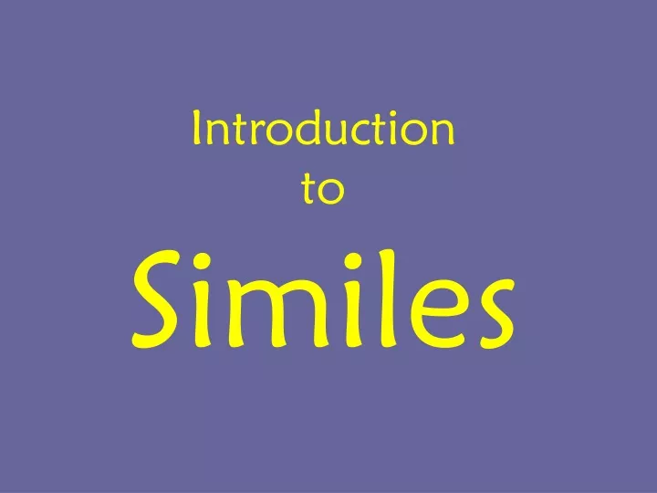 introduction to similes