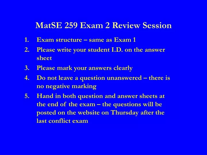 matse 259 exam 2 review session