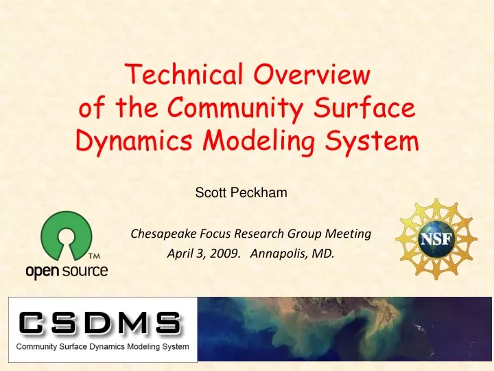 technical overview of the community surface dynamics modeling system