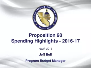 Proposition 98 Spending Highlights - 2016-17