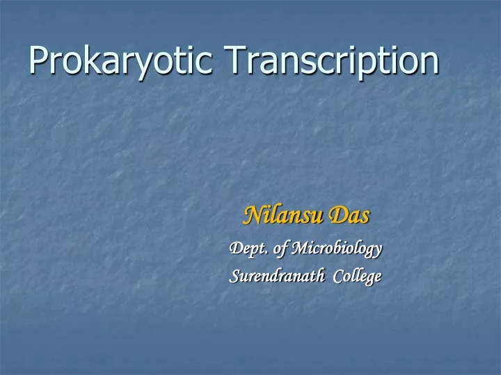 prokaryotic transcription