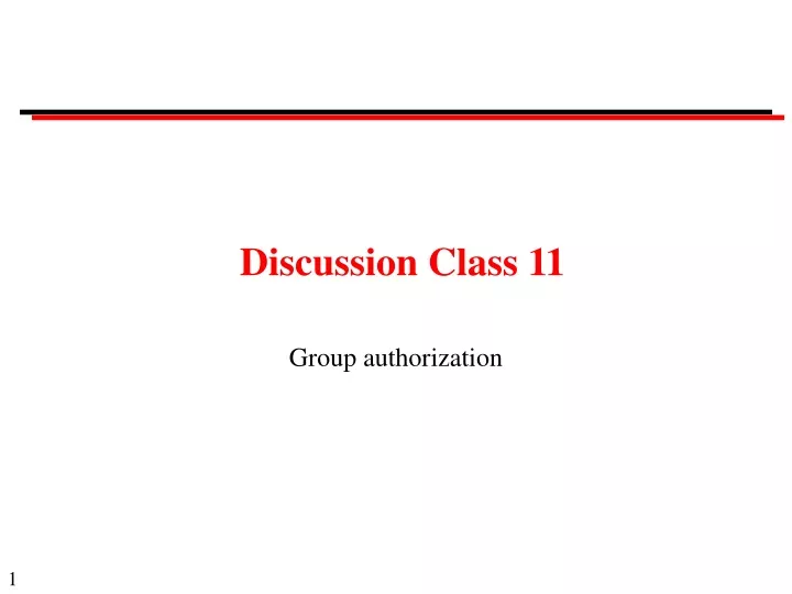 discussion class 11