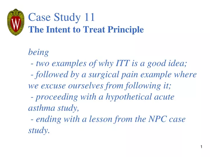 case study 11 the intent to treat principle being