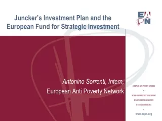 Juncker ’ s Investment Plan and the European Fund for Strategic Investment