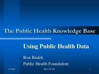 The Public Health Knowledge Base