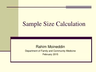 Sample Size Calculation
