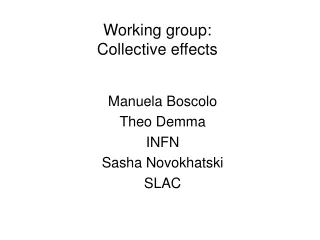 Working group: Collective effects