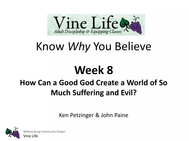 know why you believe week 8 how can a good