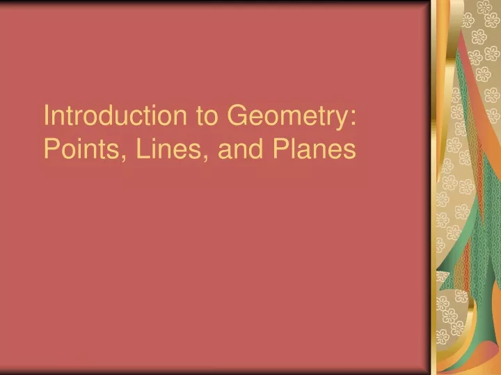introduction to geometry points lines and planes