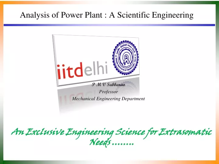 analysis of power plant a scientific engineering