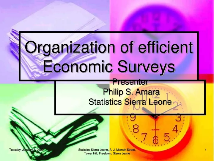 organization of efficient economic surveys