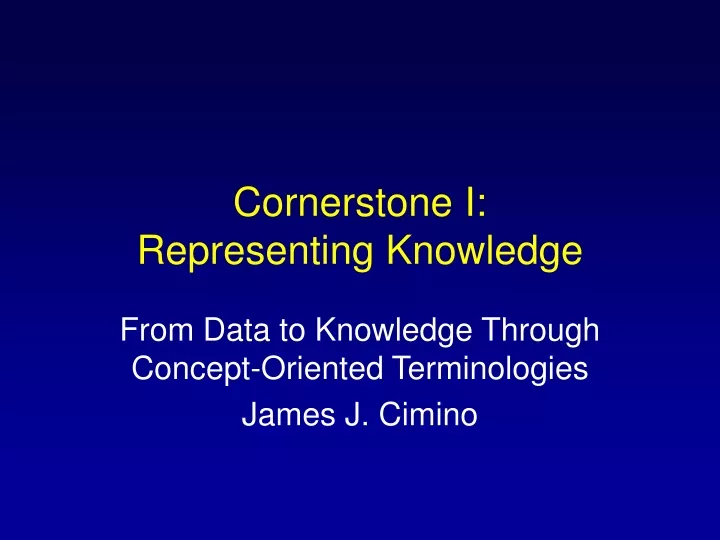 cornerstone i representing knowledge