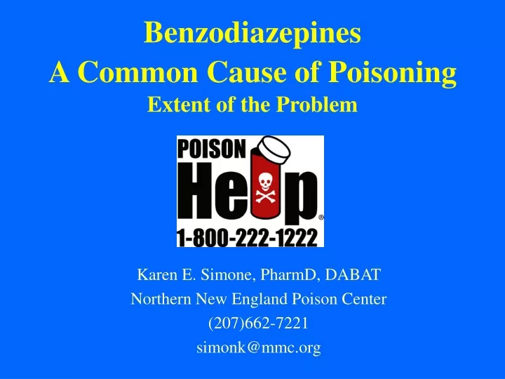 benzodiazepines a common cause of poisoning