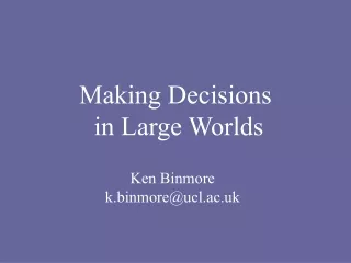 Making Decisions  in Large Worlds