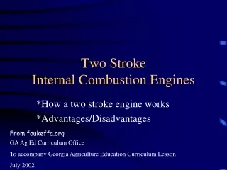 Two Stroke  Internal Combustion Engines