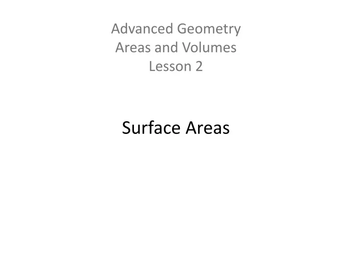 surface areas