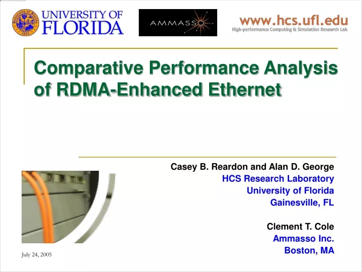 comparative performance analysis of rdma enhanced ethernet