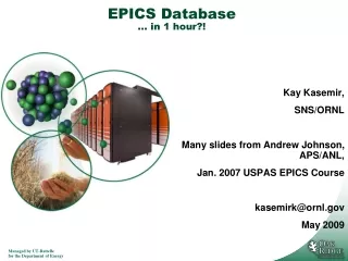 EPICS Database … in 1 hour?!