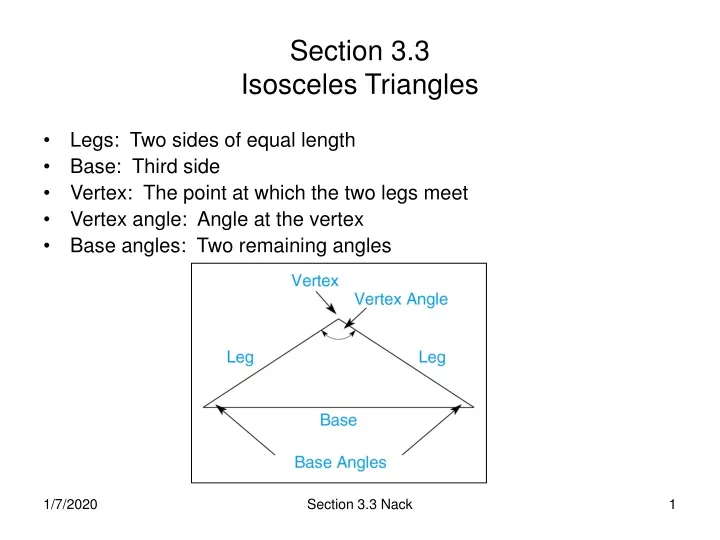 section 3 3 isosceles triangles