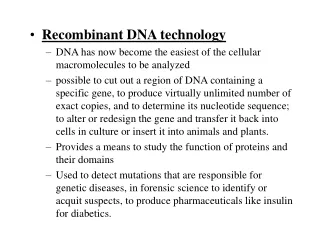 Recombinant DNA technology