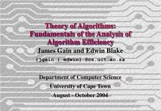 Theory of Algorithms: Fundamentals of the Analysis of Algorithm Efficiency