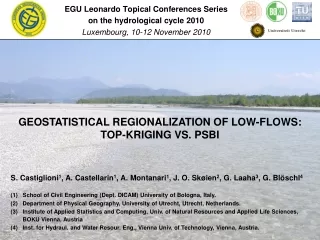 GEOSTATISTICAL REGIONALIZATION OF LOW-FLOWS: TOP-KRIGING VS.  PSBI