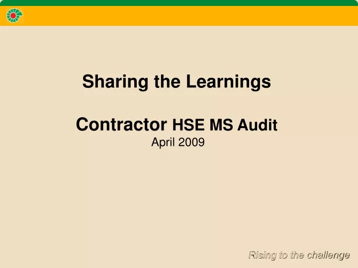 sharing the learnings contractor hse ms audit