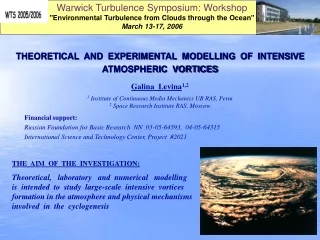 THEORETICAL  AND  EXPERIMENTAL  MODELLING  OF  INTENSIVE  ATMOSPHERIC  VORTICES