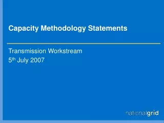 Capacity Methodology Statements