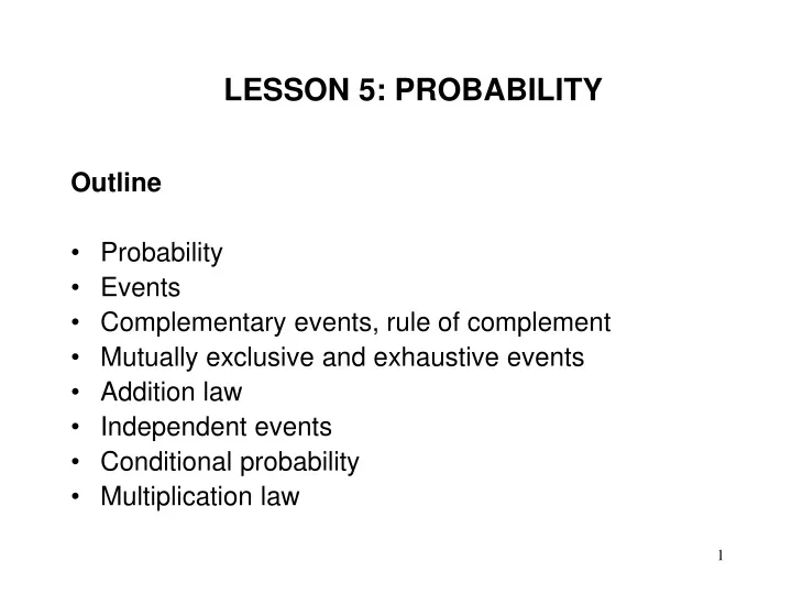 lesson 5 probability