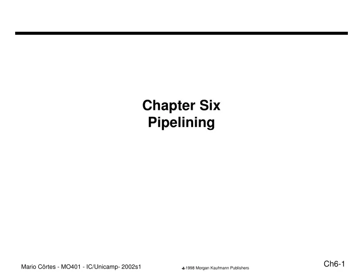 chapter six pipelining