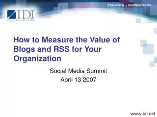 How to Measure the Value of Blogs and RSS for Your Organization