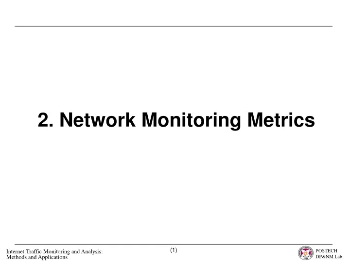 2 network monitoring metrics