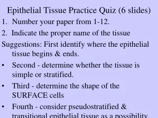 Epithelial Tissue Practice Quiz (6 slides)