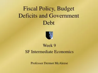 Fiscal Policy, Budget Deficits and Government Debt