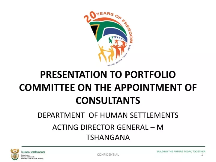presentation to portfolio committee on the appointment of consultants