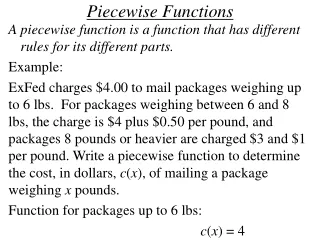 Piecewise Functions