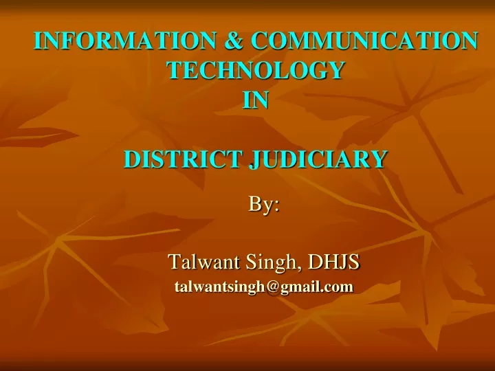information communication technology in district judiciary