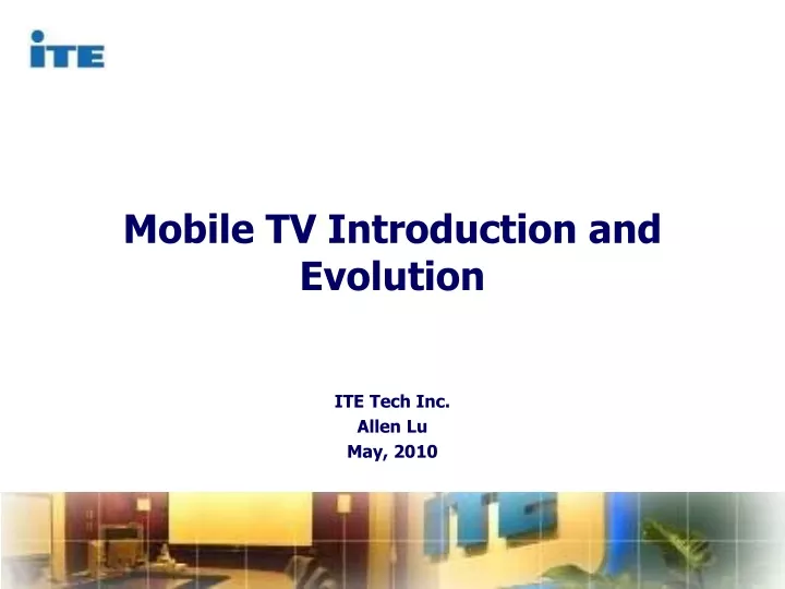 mobile tv introduction and evolution