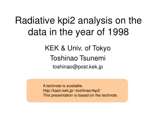 Radiative kpi2 analysis on the data in the year of 1998