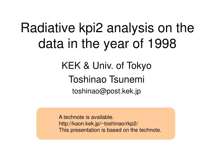 radiative kpi2 analysis on the data in the year of 1998