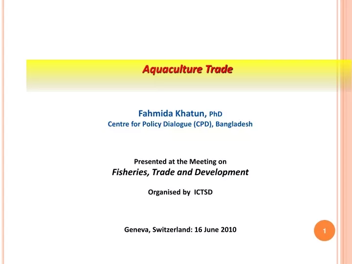 aquaculture trade