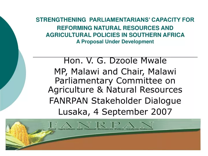 strengthening parliamentarians capacity