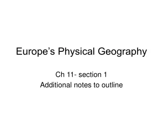 Europe’s Physical Geography