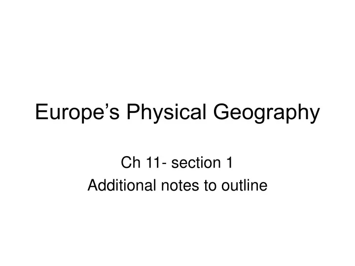 europe s physical geography