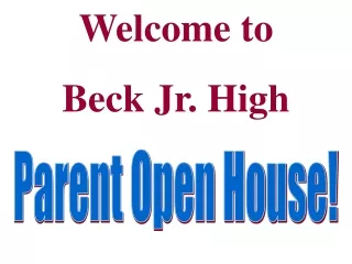 Welcome to Beck Jr. High