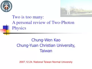 Chung-Wen Kao Chung-Yuan Christian University, Taiwan