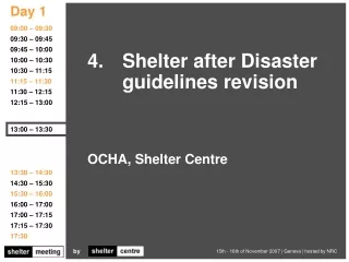 OCHA, Shelter Centre