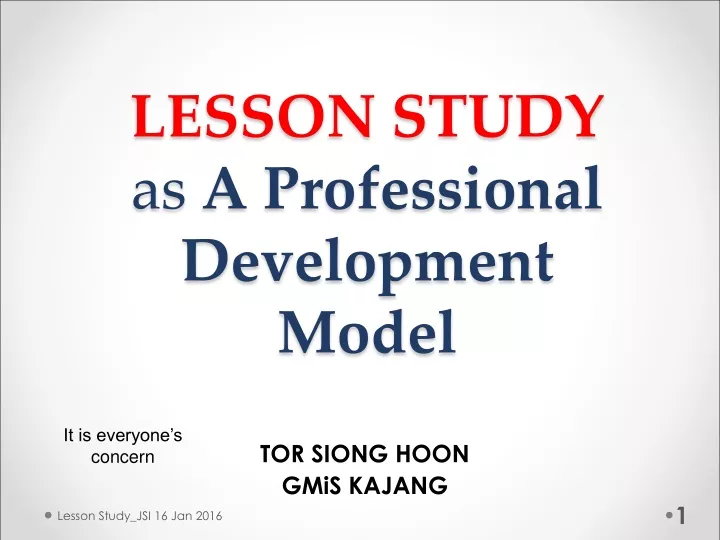 lesson study as a professional development model