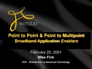 Point to Point &amp; Point to Multipoint  Broadband Application Enablers